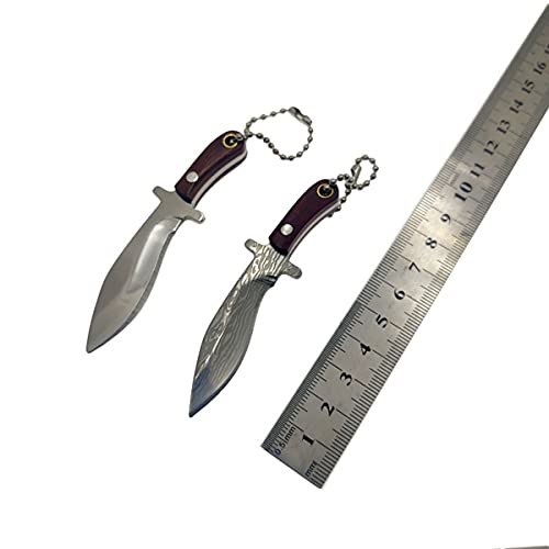 Epichao 2pcs Sword Stainless Steel Portable Mini Pocket Knife Small Keychain Knife Tiny Box Cutter Tools