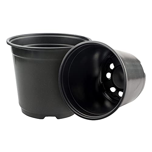 50 Pcs 6" Plastic Plants Nursery Seedlings Pots Flower Plant Container Seed Starting Pots Matte Black