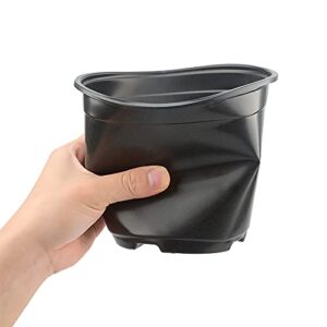 50 Pcs 6" Plastic Plants Nursery Seedlings Pots Flower Plant Container Seed Starting Pots Matte Black