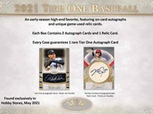 2021 topps tier one mlb baseball hobby box (3 cards/bx)