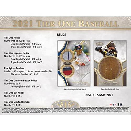 2021 Topps Tier One MLB Baseball HOBBY box (3 cards/bx)