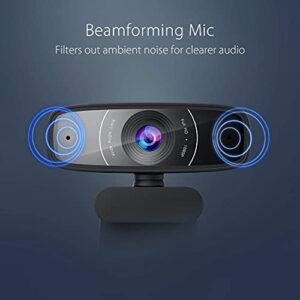 ASUS Webcam C3 1080p HD USB Camera - Beamforming Microphone, Tilt-Adjustable, 360 Degree Rotation, Wide Field of View, Compatible with Skype, Microsoft Teams and Zoom (Renewed)