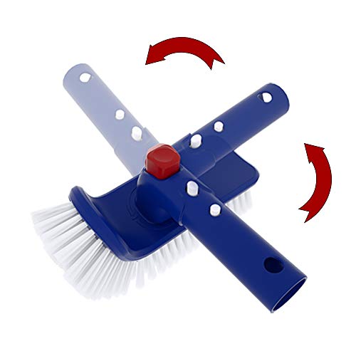 Poolvio Pool Brush with Fine Bristles for Step & Corner, Rotation Hand Scrub Brush, for Cleaning Spa, Bathroom, Floor, Hot Tub, Kitchen, Shower