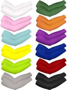 bememo 12 pairs unisex uv protection sleeves long arm cooling cover sleeves