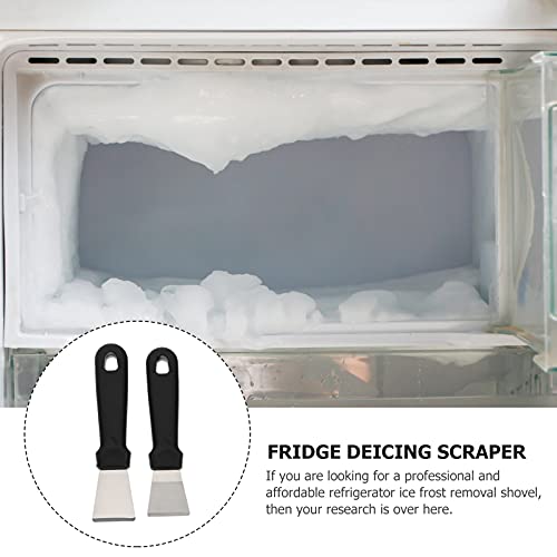 SOLUSTRE 4pcs Refrigerator Ice Shovel Stainless Steel Ice Scraper Snow Removal Cleaning Freezer Frost Shovel Remover Scoop for Refrigerator Fridge Freezer