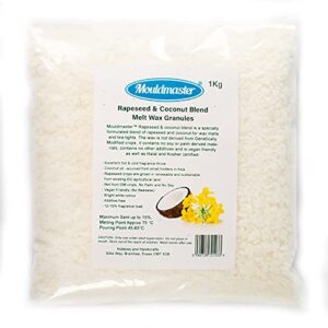 mouldmaster rapeseed and coconut blend melt wax granules, 1kg, white