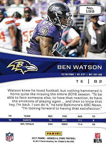 2017 Panini Rookies and Stars #199 Ben Watson Baltimore Ravens
