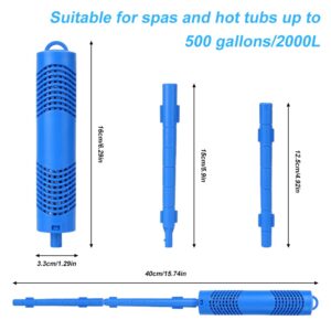 ACETOP Spa Mineral Stick 2 Pack Hot Tub Filter with 4 Months Lifetime Cartridge Universal for Spas Filters Swimming Pool Fish Pond (Blue)