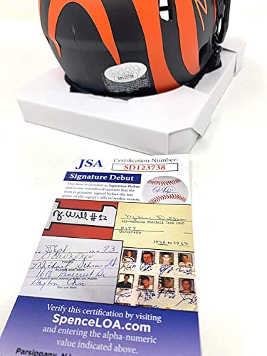 Tee Higgins Cincinnati Bengals Signed Autograph Eclipse Rare Speed Mini Helmet JSA Certified