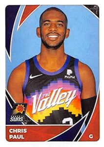 2020-21 panini stickers #435 chris paul official nba basketball album sticker measuring 2.75 inch tall x 2 inches wide in raw (nm or better condition)