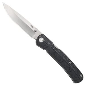 crkt kith edc folding pocket knife: everyday carry, plain edge blade, front lock, glass reinforced nylon handle, pocket clip, 6433