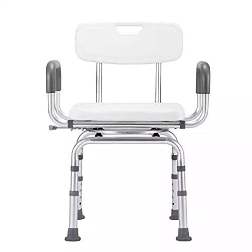 IdeaEuropa Premium Bathroom Swivel Shower Chair Pivoting Bath Bench with Back - Heavy Duty 360 Degree Swivel Seat