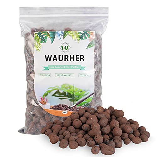 WAURHER Leca Expanded Clay Pebbles 1LBS Grow Media for Indoor Plants Hydroponic Growing Gardening System Supplies …