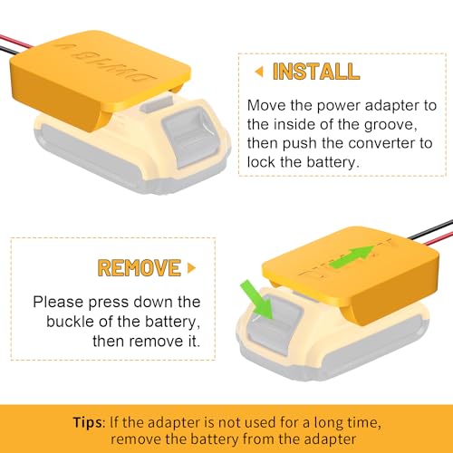 Kzreect Power Wheels Adapter for Dewalt 20V Battery Adapter, 20V Power Wheels Battery Converter Kit for DIY RC Toys Adapter Set with Fuses Holder and Switch, Wire Terminals, 12AWG Wire