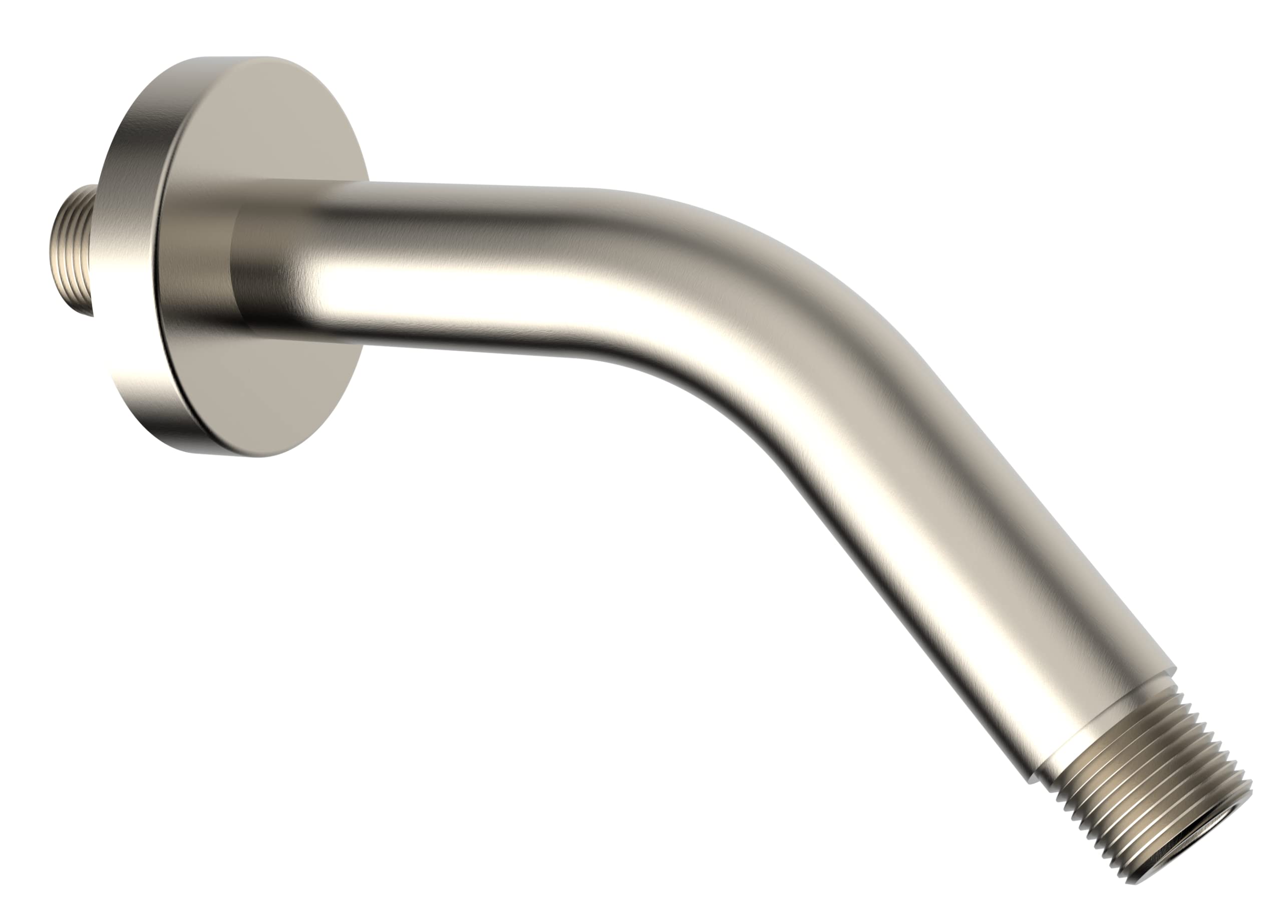 Aquaiaw Only Produce and Sell Solid Brass Shower Arms. Aquaiaw Shower Arm and O-Ring Flange, 6 inch, Solid Brass, Round, Both 1/2 NPT Tapered Threads, PVD Brushed Nickel Wall Mount Shower Head Arm