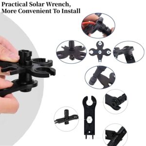 QeeHeng Crimping Tool Kit Compatible with Solar Cable Connector,6 Pairs Solar Panel Connectors, 1 Crimper Tool,2pcs Spanner Wrench