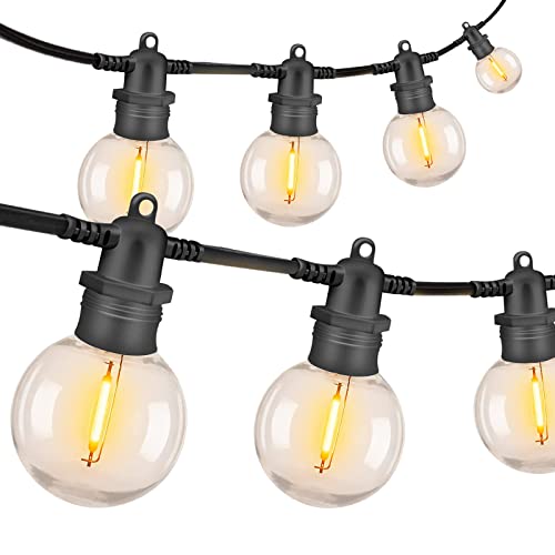 CFORWARD Outdoor String Lights, Patio Lights Outdoor, Bistro Lights, 25 Feet G40 Globe Patio Lights with 12 Upgraded Edison Plastic Bulbs (2 Spare)