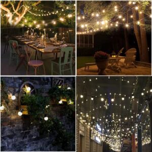 CFORWARD Outdoor String Lights, Patio Lights Outdoor, Bistro Lights, 25 Feet G40 Globe Patio Lights with 12 Upgraded Edison Plastic Bulbs (2 Spare)