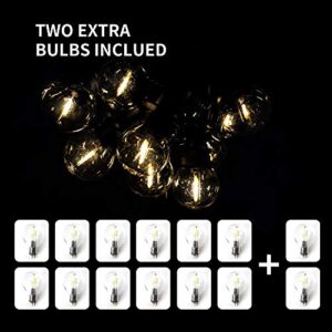 CFORWARD Outdoor String Lights, Patio Lights Outdoor, Bistro Lights, 25 Feet G40 Globe Patio Lights with 12 Upgraded Edison Plastic Bulbs (2 Spare)