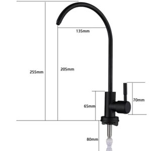 HOMCBEC Lead-Free Reverse Osmosis Faucet Drinking Water Filter Faucet Stainless Steel 304 Kithen Sink Faucet (Matte Black)