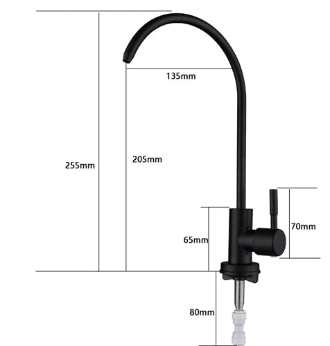 HOMCBEC Lead-Free Reverse Osmosis Faucet Drinking Water Filter Faucet Stainless Steel 304 Kithen Sink Faucet (Matte Black)