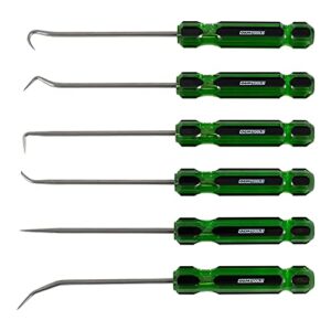 oemtools 26545 6 piece hook and pick set with acetate handle, hook tool and pick tool, vehicle pick and hook set, pick tool set for mechanics
