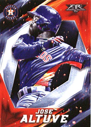 2017 Topps Fire #123 Jose Altuve Houston Astros Official MLB Baseball Trading Card in Raw (NM or Better) Condition