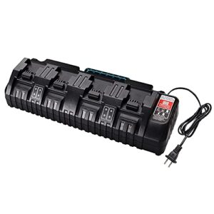 for m18 battery charger, 4-ports simultaneous rapid charger for milwaukee 18v li-ion battery and milwaukee tools 48-11-1850 48-11-1840 48-11-1815 48-11-1828 milwaukee charger