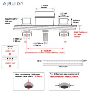 Airuida Waterfall Widespread Bathroom Sink Faucet, 8 Inch Widespread Bathroom Faucet Chrome Polish with Pop-Up Drain, 2-Handles 3 Holes Commercial Modern Vanity Faucet with Water Supply Lines