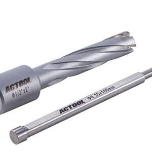 ACTOOL 1/2'' Diameter x 2'' Depth of Cut Carbide Tipped TCT ANNULAR Cutter with 3/4'' Weldon Shank