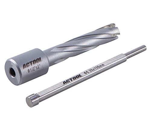 ACTOOL 1/2'' Diameter x 2'' Depth of Cut Carbide Tipped TCT ANNULAR Cutter with 3/4'' Weldon Shank