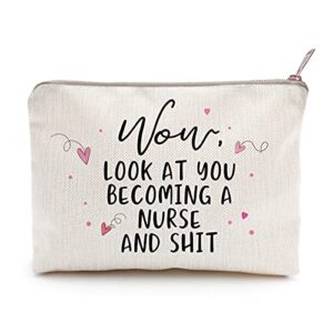 nurse practitioner gift for sister makeup bag nursing student gifts funny nurse gift idea cute cosmetic bag