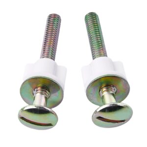 Universal Toilet Seat Screws, 2Packs Metal Toilet Seat Hinge Bolts and Screws, 3 Inch Steel Toilet Seat Bolts, Washers and Plastic Nuts, Replacement Parts for Top Mount Toilet Seat Hinges