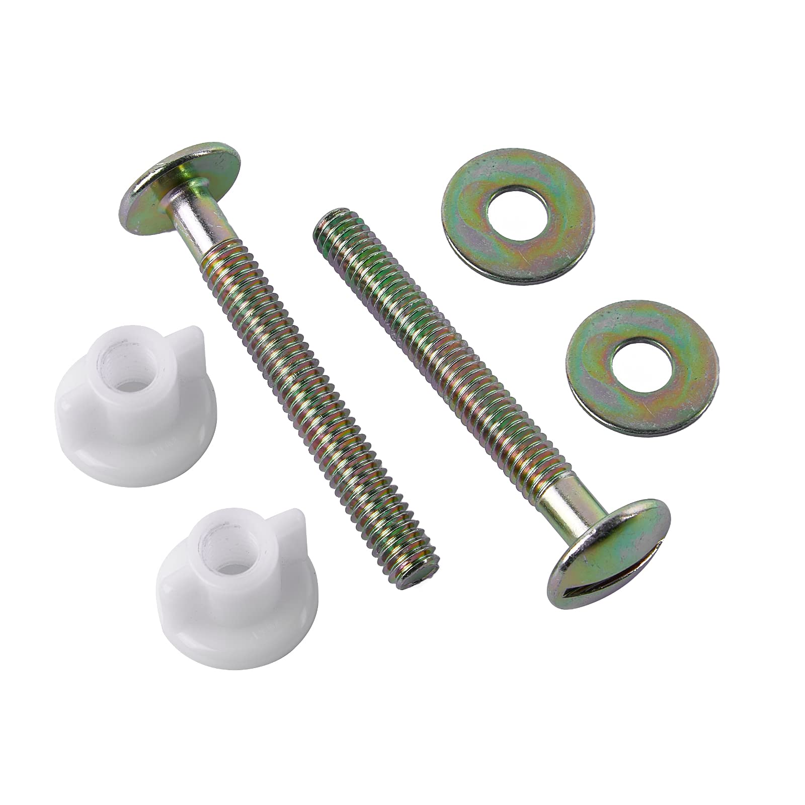 Universal Toilet Seat Screws, 2Packs Metal Toilet Seat Hinge Bolts and Screws, 3 Inch Steel Toilet Seat Bolts, Washers and Plastic Nuts, Replacement Parts for Top Mount Toilet Seat Hinges
