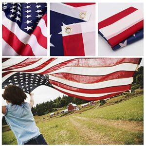 American Flag 2x3 for Indoor and Outdoor - US Flags Polyester Nylon - Double-Stitched Edges with Brass Grommets (2X3 FT)