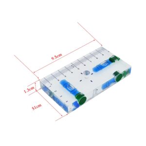 XMLEI Transparent cuboid high precision T level integrated small household magnetic level bubble level（95X51X13mm） (g549810)