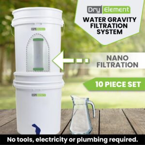 Nano Gravity Water Purification System - High Capacity Gravity-Fed Water Filtration System - Drinking Water Filter System