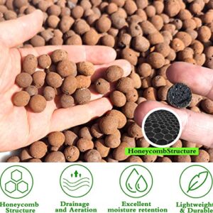 Voulosimi Clay Pebbles Hydroponic Rocks Organic Ceramsite Grow Media for Horticultural,Orchids,Drainage (6.5 LB)