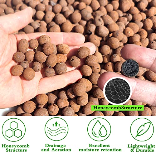 Voulosimi Clay Pebbles Hydroponic Rocks Organic Ceramsite Grow Media for Horticultural,Orchids,Drainage (6.5 LB)