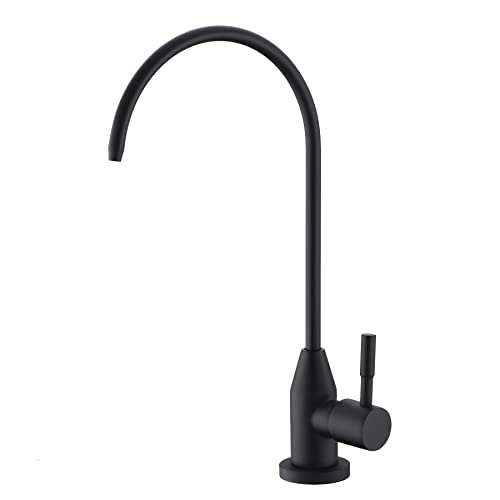 WENKEN Drinking Water Purifier Faucet, Modern Stainless Steel Commercial RO Water Filtration Faucet Matte Black for Under Sink Water Filter System