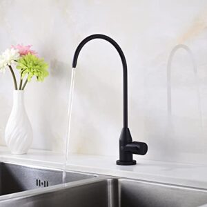 WENKEN Drinking Water Purifier Faucet, Modern Stainless Steel Commercial RO Water Filtration Faucet Matte Black for Under Sink Water Filter System