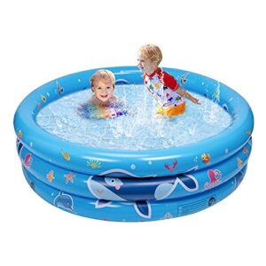 balnore kiddie pool for toddlers - whale inflatable kiddie pools | kids pools for backyard | 3 ring kiddie pool/47x17 indoor outdoor pool party