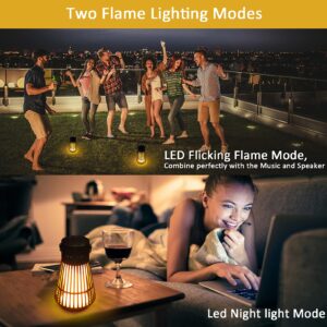 Tesoorda LED Flame Speaker, Portable Waterproof Bluetooth Wireless Speaker for Indoor/Outdoor, LED Flame Effect Speaker with Stereo Sound, Led Table Lanterns/Lamp for Patio,Garden,Camping (1 Pack