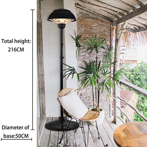 DONYER POWER Electric Garden Patio Tall Standing Heater, Waterproof Outdoor&Indoor 1500W,Easy Assembly,black