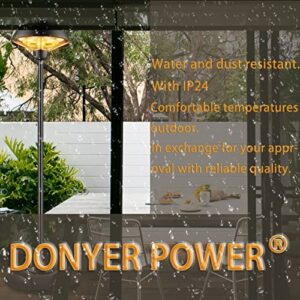 DONYER POWER Electric Garden Patio Tall Standing Heater, Waterproof Outdoor&Indoor 1500W,Easy Assembly,black