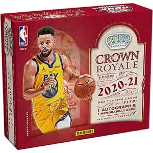 2020/21 panini crown royale nba basketball hobby box (8 cards/bx)