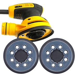 2 packs sander pad for dewalt dwe64233 & n329079 5" 8 hole hook and loop replacement orbital sander pad compatible with dwe6421 6421k dwe6423 6423k dcw210b (4 screw holes sanding part)