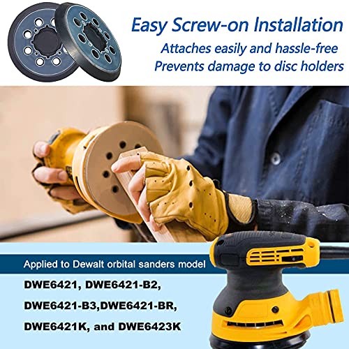 2 Packs Sander Pad for Dewalt DWE64233 & N329079 5" 8 Hole Hook and Loop Replacement Orbital Sander Pad Compatible with DWE6421 6421K DWE6423 6423K DCW210B (4 Screw Holes Sanding Part)