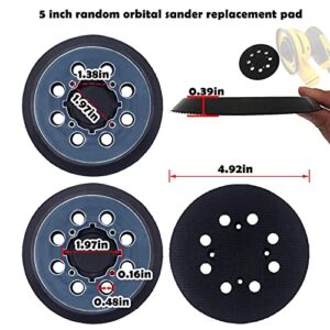 2 Packs Sander Pad for Dewalt DWE64233 & N329079 5" 8 Hole Hook and Loop Replacement Orbital Sander Pad Compatible with DWE6421 6421K DWE6423 6423K DCW210B (4 Screw Holes Sanding Part)