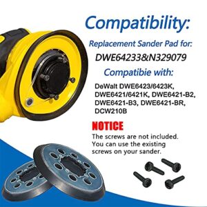 2 Packs Sander Pad for Dewalt DWE64233 & N329079 5" 8 Hole Hook and Loop Replacement Orbital Sander Pad Compatible with DWE6421 6421K DWE6423 6423K DCW210B (4 Screw Holes Sanding Part)